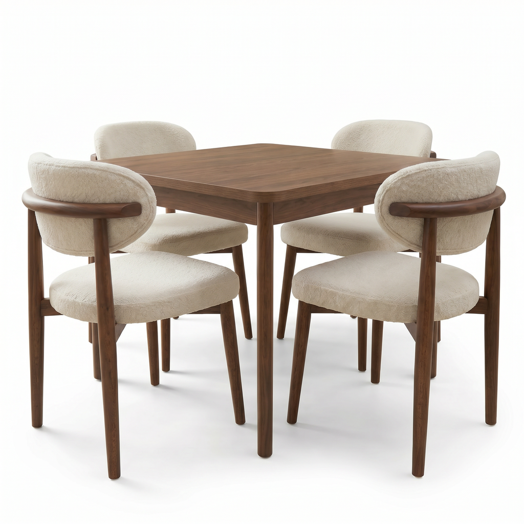 سفرة زان احمر مربعة اربع كراسي