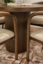 سفرة ڤيرا الدائرية – زان أحمر مبخر بقشرة جوز طبيعي – 4 كراسي