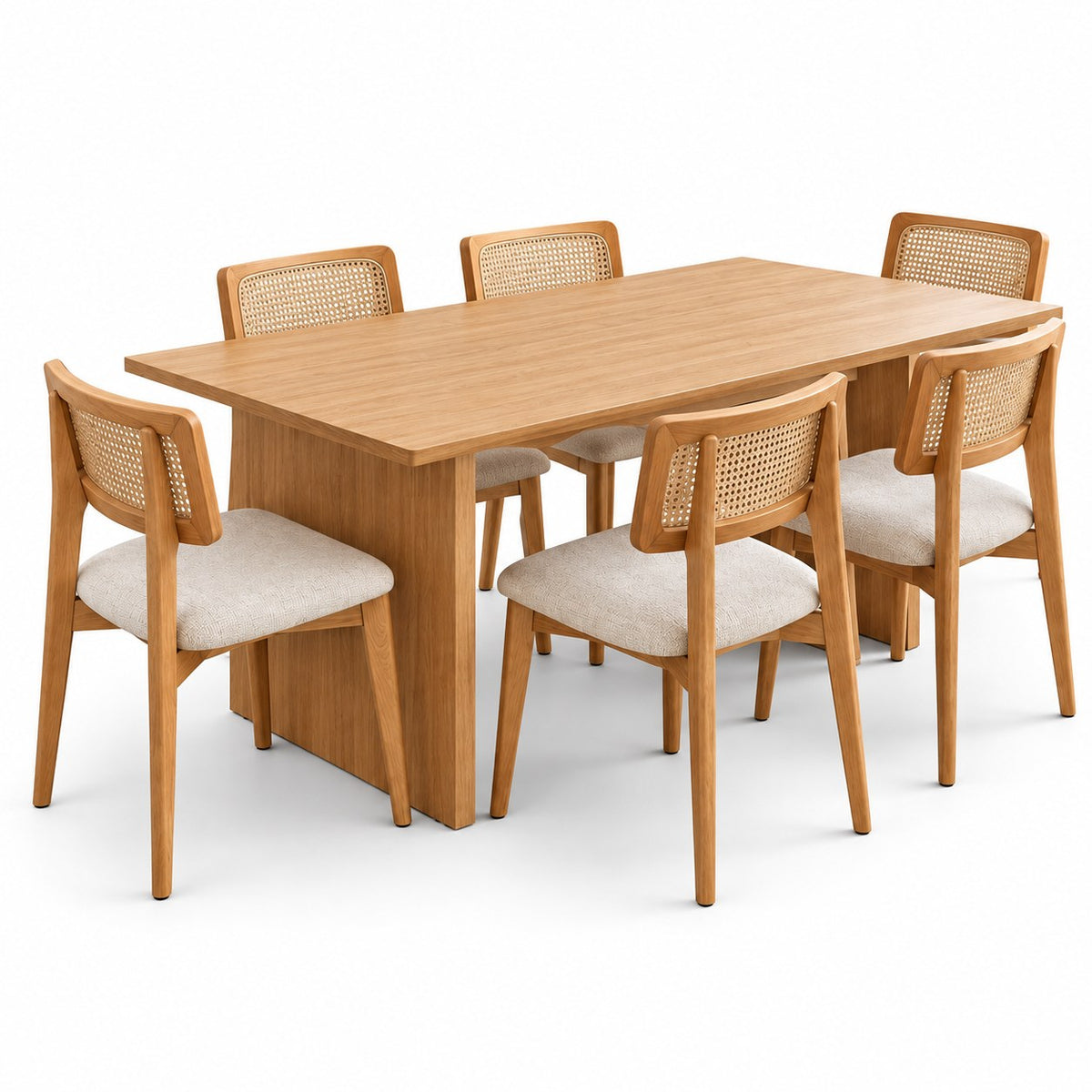 غرفة سفرة ووديفاي موديل 13 - الترابيزة و6 كراسي